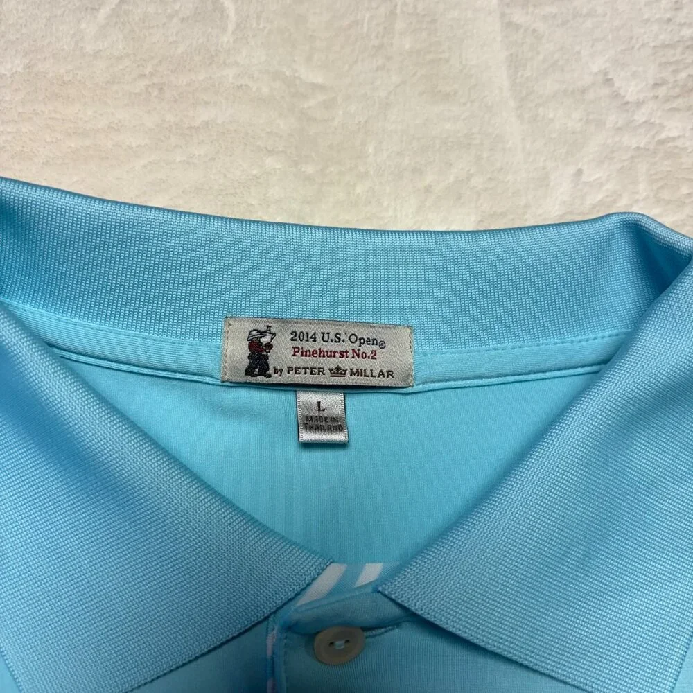 Mens 2014 US Open Pinehurst No 2 by Peter Millar Golf Short Sleeve Polo Sz Large